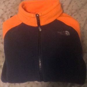 North face boys large blue and orange fleece